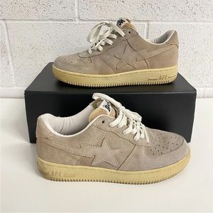 A BATHING APE Bapesta Sneaker Suede Low Beige US9 27 2003 Model FS-018 RARE